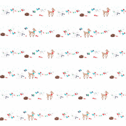 Pixie Noel 2 - Animals White Yardage