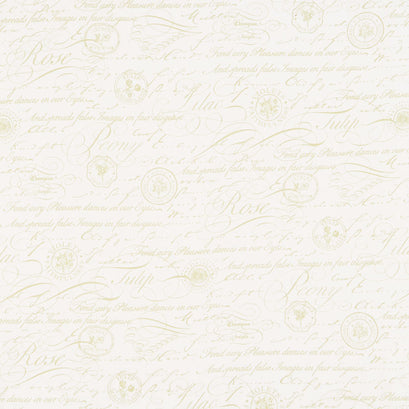 Something Blue - Script Cream Yardage