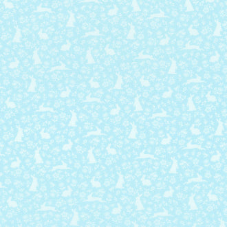 Welcome Spring - Bunnies Teal Yardage
