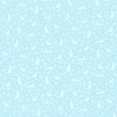 Welcome Spring - Bunnies Teal Yardage