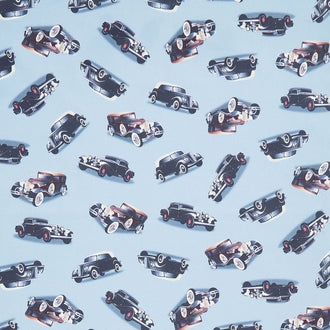 Novelty - Timeless Treasures Antique Car Show Grey Yardage
