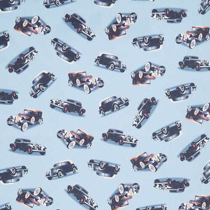 Novelty - Timeless Treasures Antique Car Show Grey Yardage