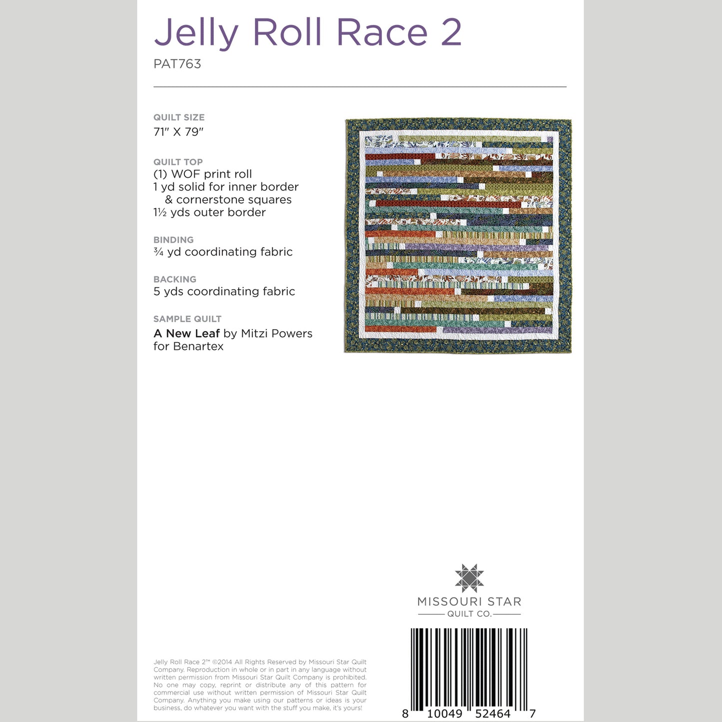 Digital Download - Jelly Roll Race 2 Quilt Pattern by Missouri Star Alternative View #1