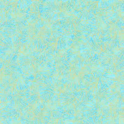 Gingko Garden - Ginkgo Blender Turquoise Metallic Yardage
