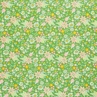 Strawberry Lemonade - Strawberry Blossoms Fresh Grass Yardage