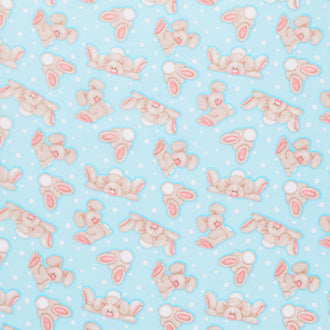 Comfy Flannel® - Floppy Bunny Aqua Yardage