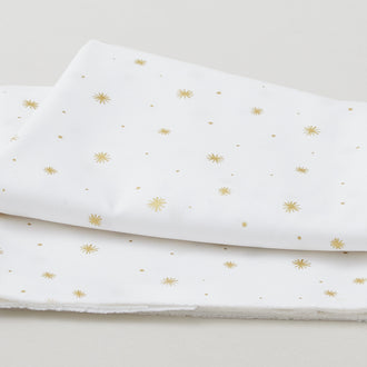 Illusion - Asterisk White Metallic 2 Yard Cut