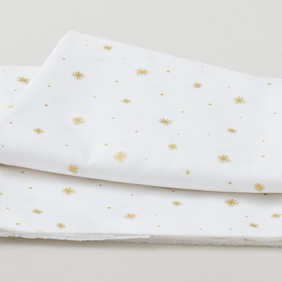 Illusion - Asterisk White Metallic 2 Yard Cut