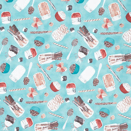 Cocoa Sweet - Sweets Toss Teal Yardage Primary Image