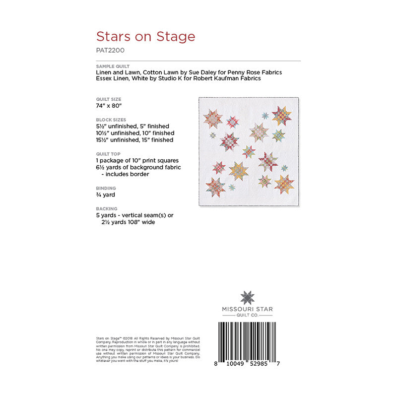 Stars on Stage Quilt Pattern by Missouri Star Alternative View #1