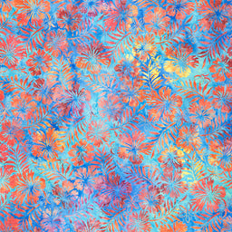 Artisan Batiks - Totally Tropical - Hibiscus Rainbow Yardage Primary Image