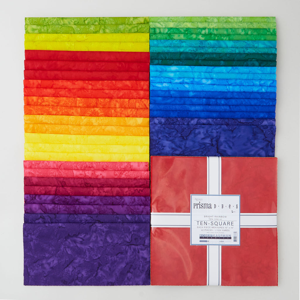Artisan Batik Solids - Prisma Dyes - Bright RainbowTen Squares Primary Image