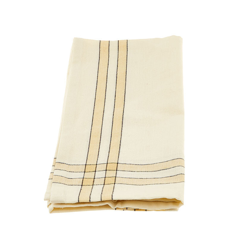 Cream Towel With Dijon Stripes Alternative View #1