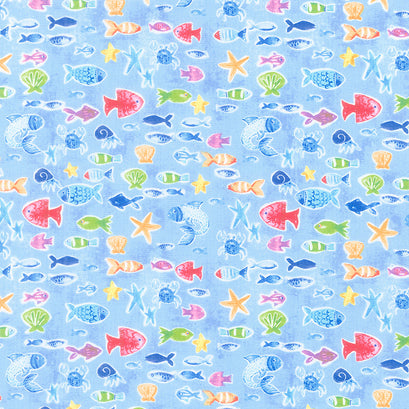 Let the Sea Set You Free - Fish Allover Yardage