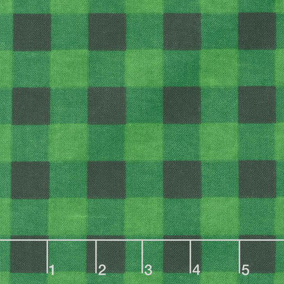 Cabin Welcome Flannel - Buffalo Check Green Yardage