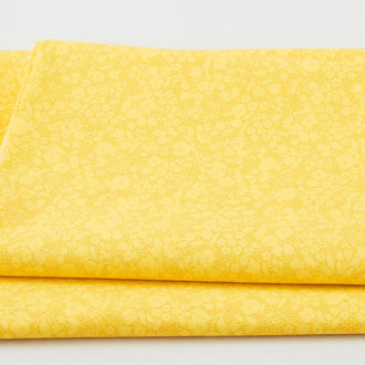 Adalee - Monotone Floral Lemon 2 Yard Cut
