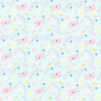 Peppa Pig - Peppa Friends in Space Light Blue Yardage