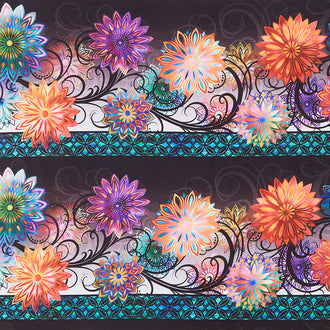 Dazzle - Border Stripe Multi Digitally Printed Yardage