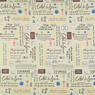 Called to Serve - Sister Main Sage Metallic Yardage