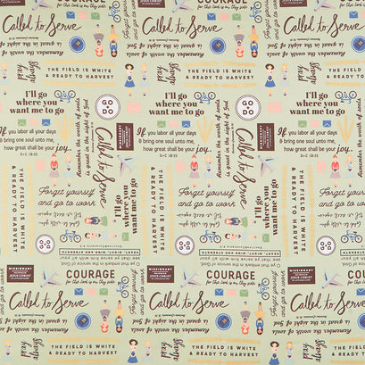 Called to Serve - Sister Main Sage Metallic Yardage