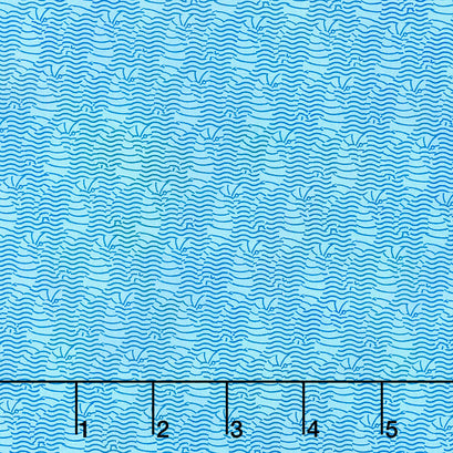 Calypso II - Sea Horses Blue Yardage