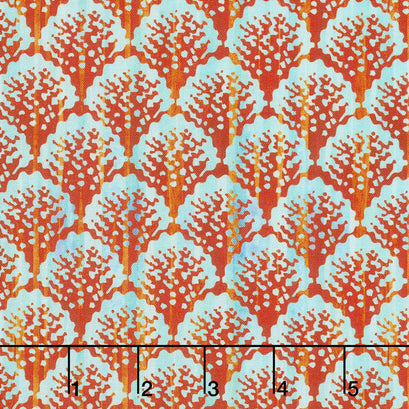 Calypso - Scallop Teal Digitally Printed Yardage