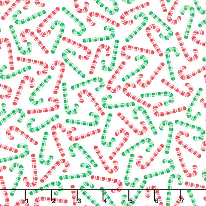 Camp Joy - Candy Cane Celebration White Yardage