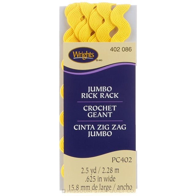 Canary Jumbo Rick Rack (2 1/2 yard package)