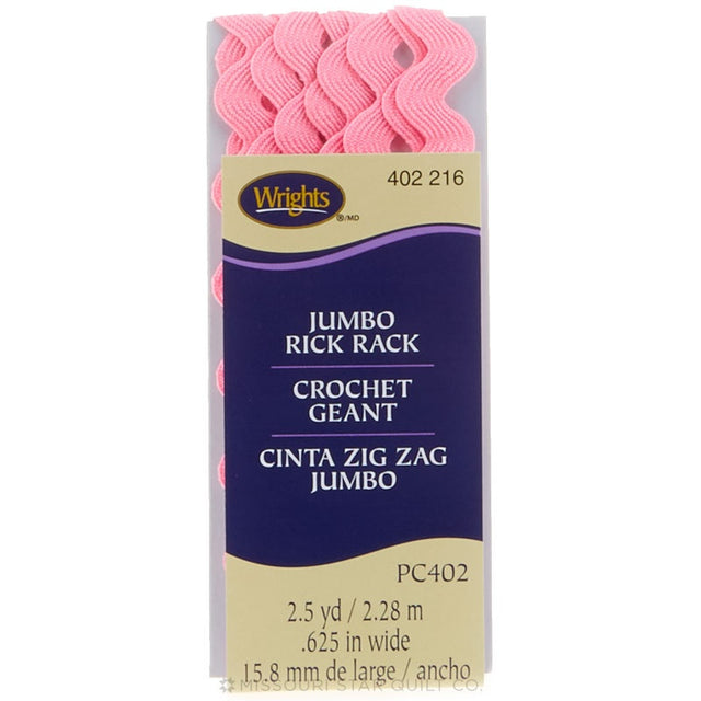 Candy Pink Jumbo Rick Rack (2 1/2 yard package)