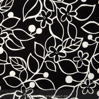 Canvas Prints 2 - Flowers/Leaves Black Yardage