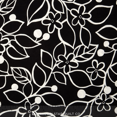 Canvas Prints 2 - Flowers/Leaves Black Yardage