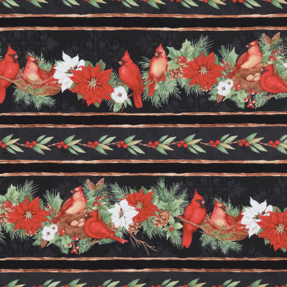 Cardinal Noel - Repeating Stripe Multi Yardage