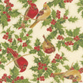 Cardinal Song Metallic - Cardinals Cream Yardage
