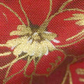 Cardinal Song Metallic - Poinsettia & Pine Crimson Yardage