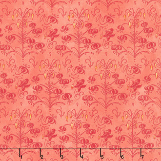 Carolina Lilies - Little Drawings Coral Yardage