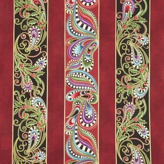 Cat-I-Tude Christmas - Cat-I-tude Stripe Multi Metallic Yardage