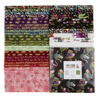 Cat-I-Tude Christmas Metallic 10" Squares