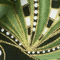 Cat-I-Tude Christmas - Paisley Swirl Green Metallic Yardage