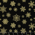 Cat-I-Tude Christmas - Playful Flakes Black Metallic Yardage