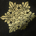 Cat-I-Tude Christmas - Playful Flakes Black Metallic Yardage