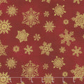 Cat-I-Tude Christmas - Playful Flakes Red Metallic Yardage