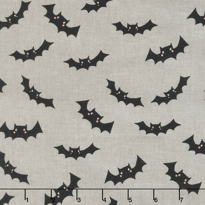 Cats, Bats and Jacks - Bats Gray Glow In The Dark Yardage