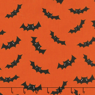 Cats, Bats and Jacks - Bats Orange Glow In The Dark Yardage