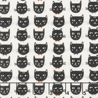 Cats, Bats and Jacks - Cats Cream Yardage