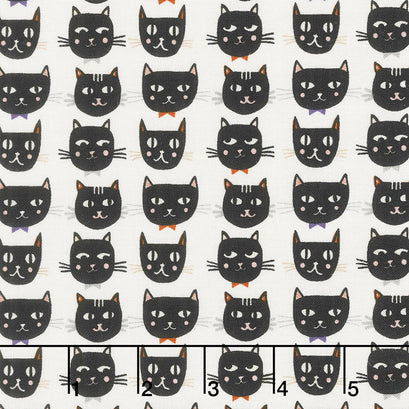 Cats, Bats and Jacks - Cats Cream Yardage