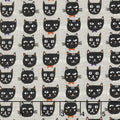 Cats, Bats and Jacks - Cats Gray Glow In The Dark Yardage