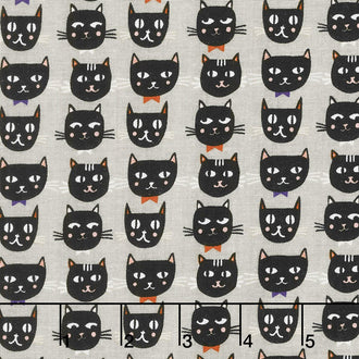 Cats, Bats and Jacks - Cats Gray Glow In The Dark Yardage