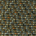 Cats, Bats and Jacks - Words Black Glow in the Dark Yardage Alternative View #1