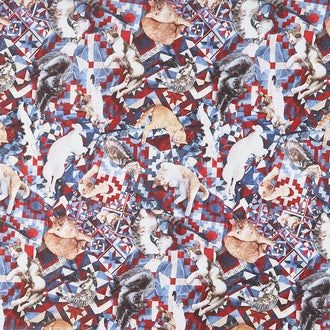 Cats - Cats on Patriotic Quilt Multi Yardage