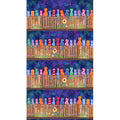 Cats - Colorful Cats on a Fence 11" Stripe Multi Yardage